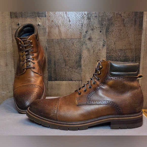 Johnston & Murphy Other - Johnston & Murphy Brown Leather Lace-Up Boots Size 9